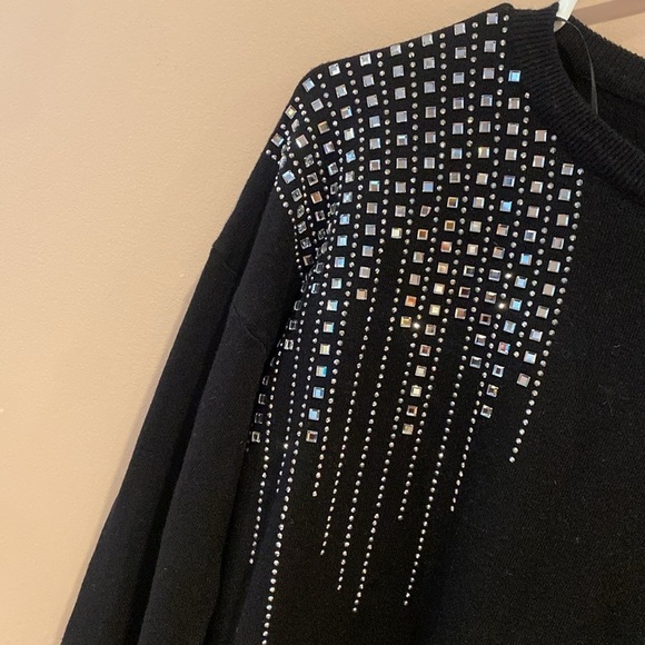 NWT Luna Black Sweater with Embellishments - Picture 2 of 5